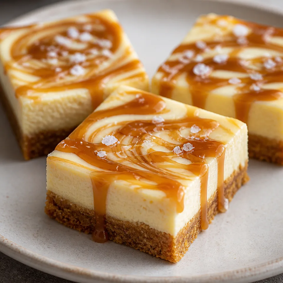 Salted Caramel Cheesecake Bars — serving inspiration