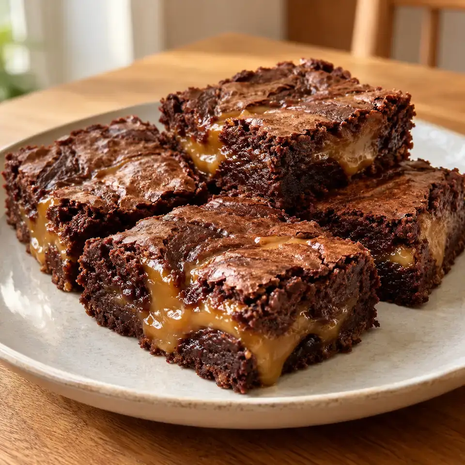 Salted Caramel-Stuffed Brownies — serving inspiration