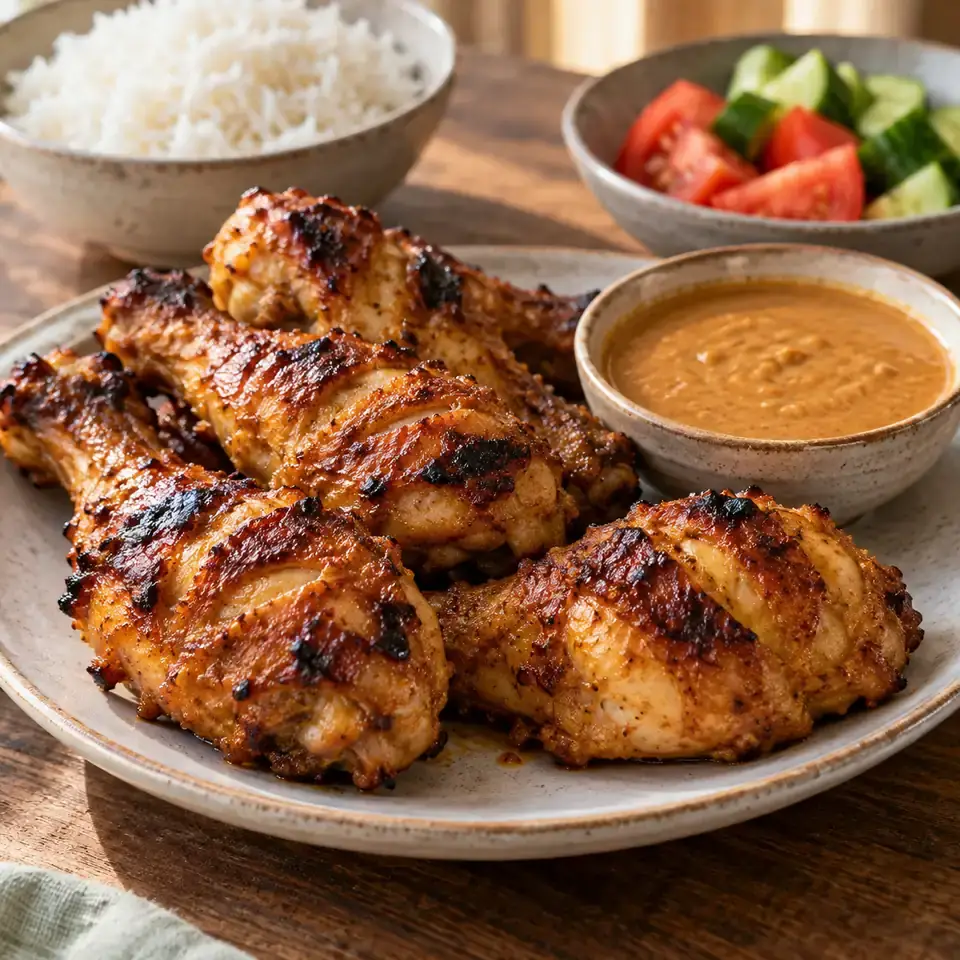 Satay Chicken Legs with Peanut Sauce — serving inspiration
