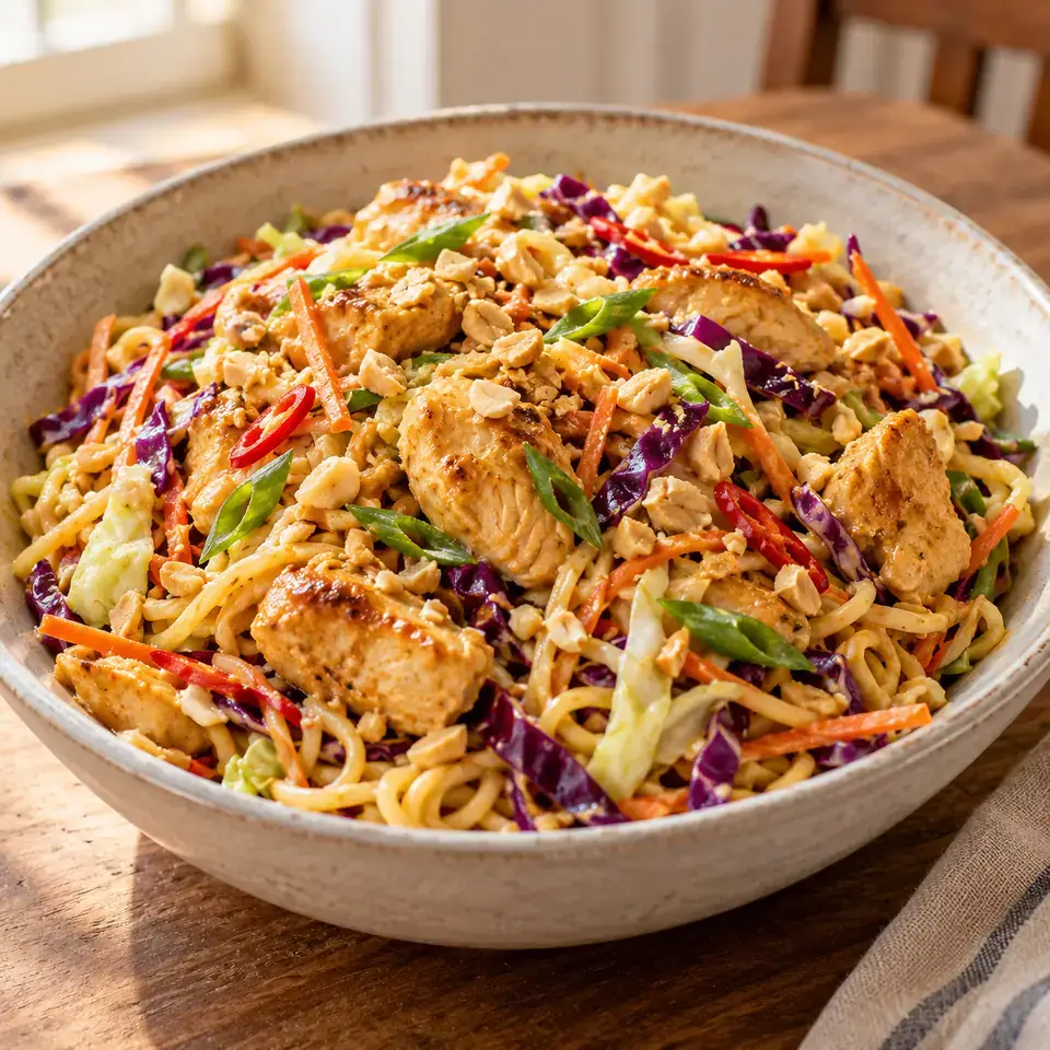 Satay Chicken Noodle Salad — serving inspiration