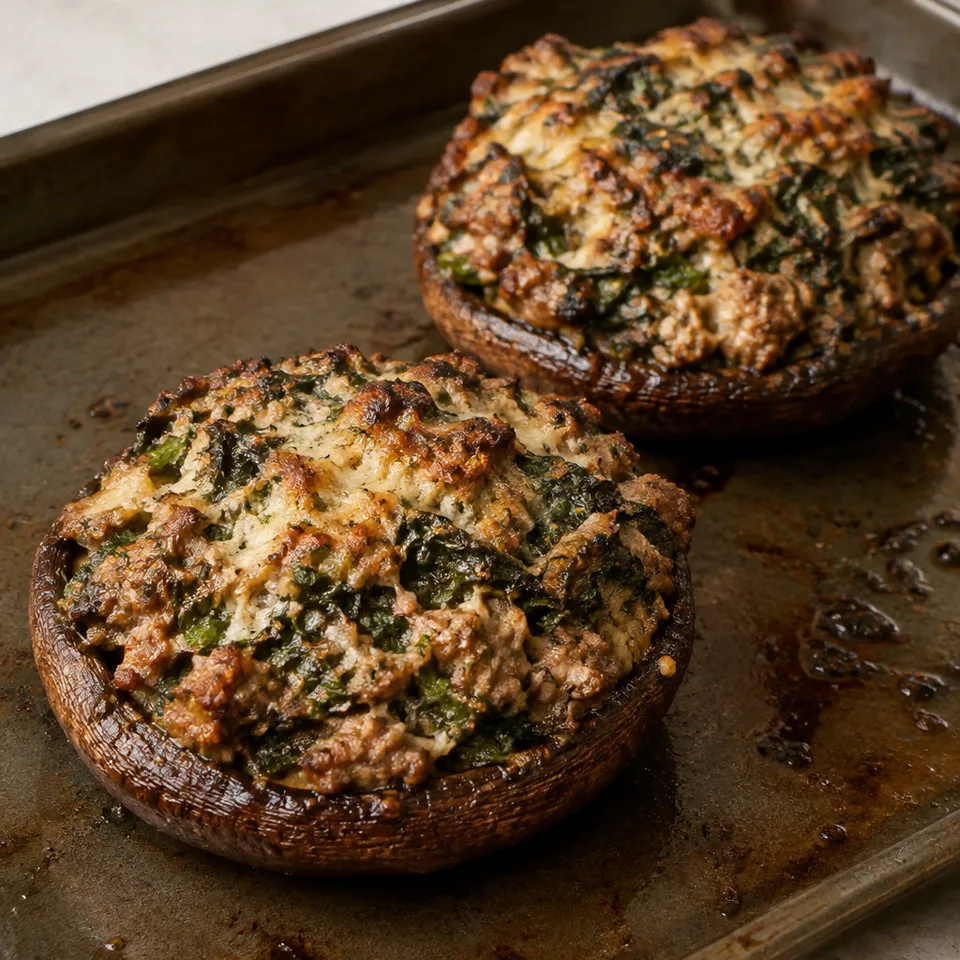 Sausage and Swiss Chard Stuffed Portobello Mushrooms — serving inspiration