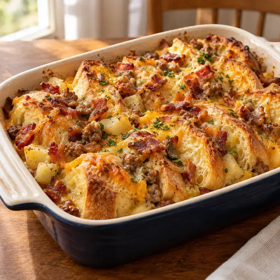Sausage & Bacon Country Breakfast Casserole — serving inspiration