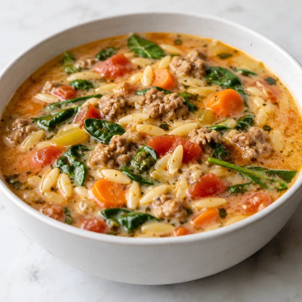 Sausage Orzo Soup — serving inspiration
