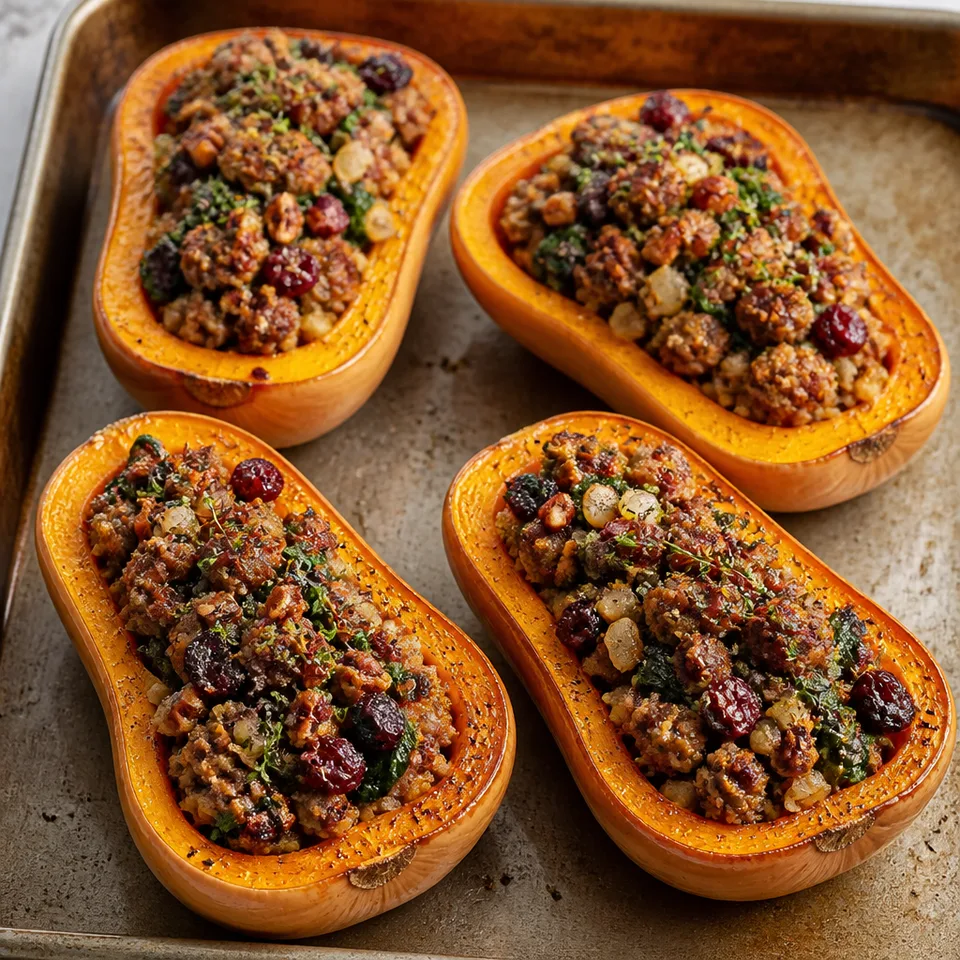 Sausage Stuffed Butternut Squash — serving inspiration