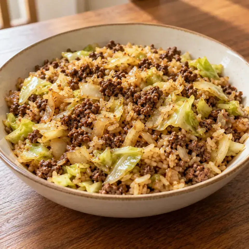 Sautéed Beef, Cabbage, and Rice — serving inspiration
