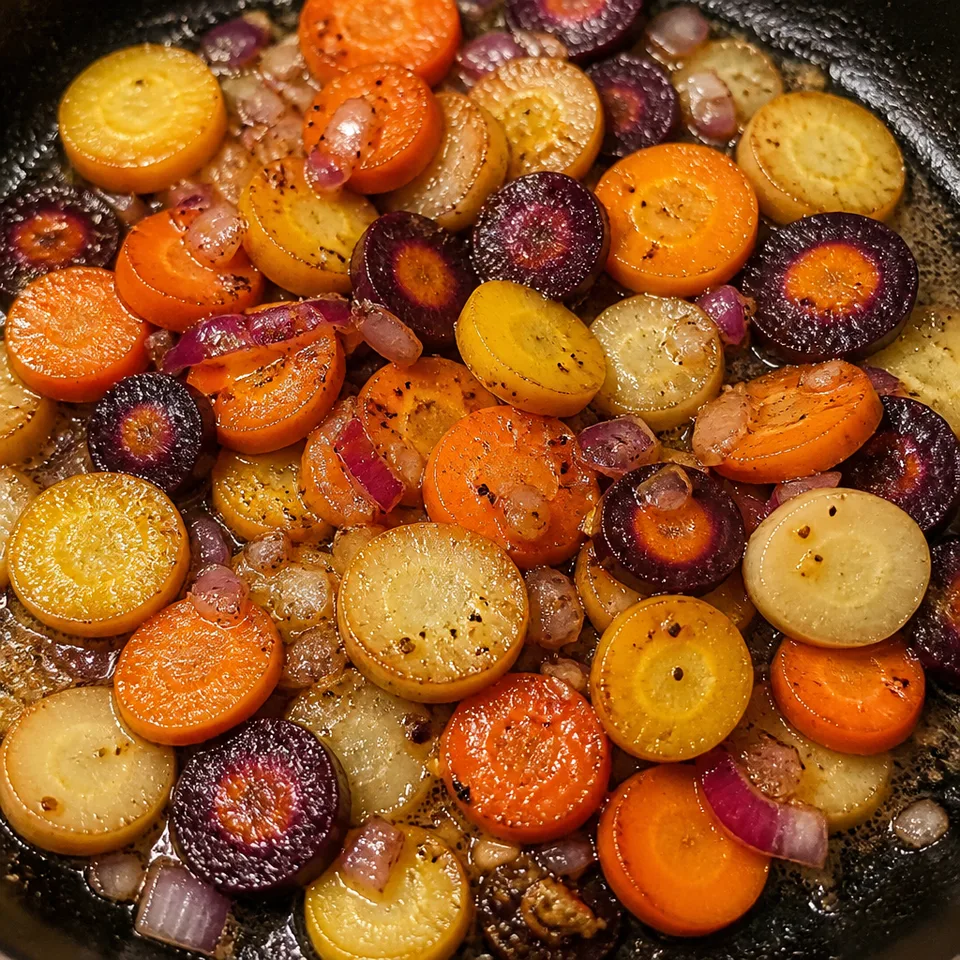 Sautéed Brown Butter Garlic Rainbow Carrots — serving inspiration