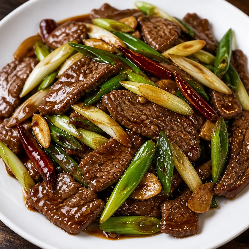 Scallion Beef Stir Fry (葱爆牛肉) — serving inspiration