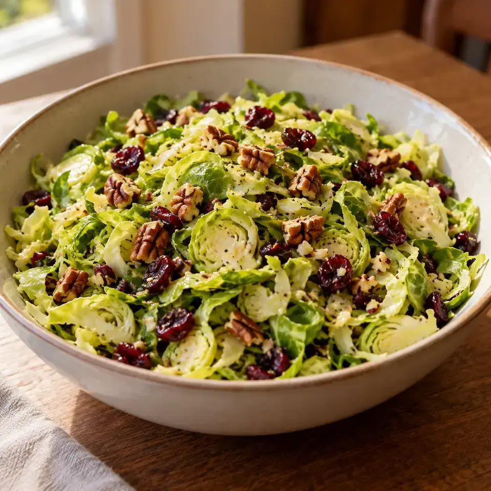 Shaved Brussels Sprouts Salad Recipe — serving inspiration
