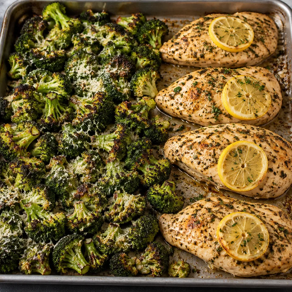 Sheet Pan Lemon Chicken with Parmesan Roasted Broccoli — serving inspiration