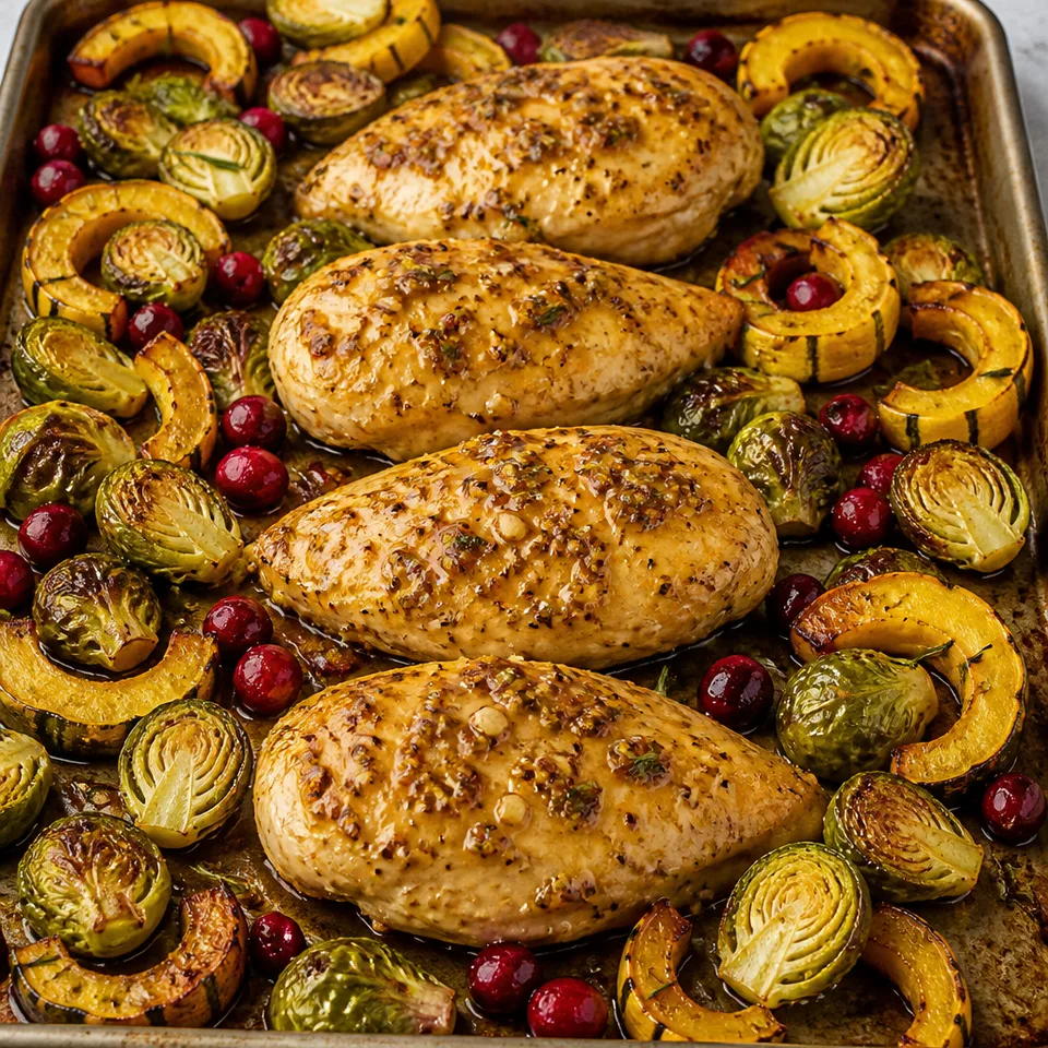 Sheet Pan Maple Mustard Chicken with Fall Vegetables — serving inspiration