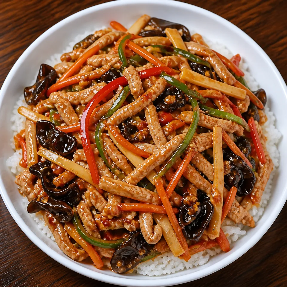 Shredded Pork with Garlic Sauce (鱼香肉丝, Yu Xiang Rou Si) — serving inspiration