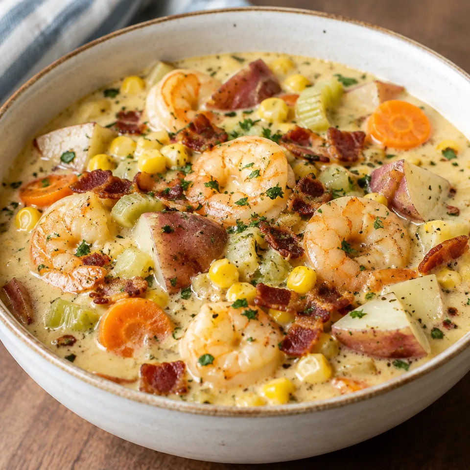 Shrimp and Bacon Corn Chowder — serving inspiration