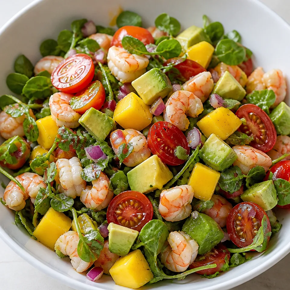 Shrimp Avocado Mango Lime Salad — serving inspiration