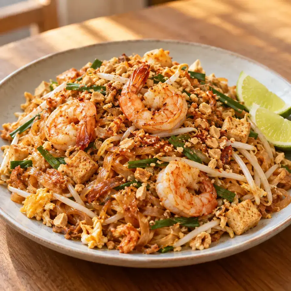 Shrimp / Prawn Pad Thai (Spice I Am Restaurant Recipe) — serving inspiration
