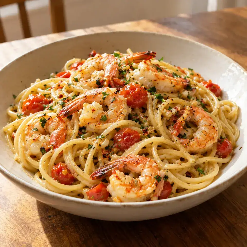 Shrimp / Prawn Pasta with Lemon — serving inspiration