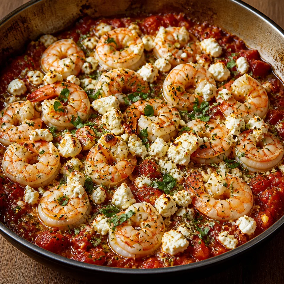 Shrimp Saganaki (Greek Shrimp with Tomatoes & Feta) — serving inspiration