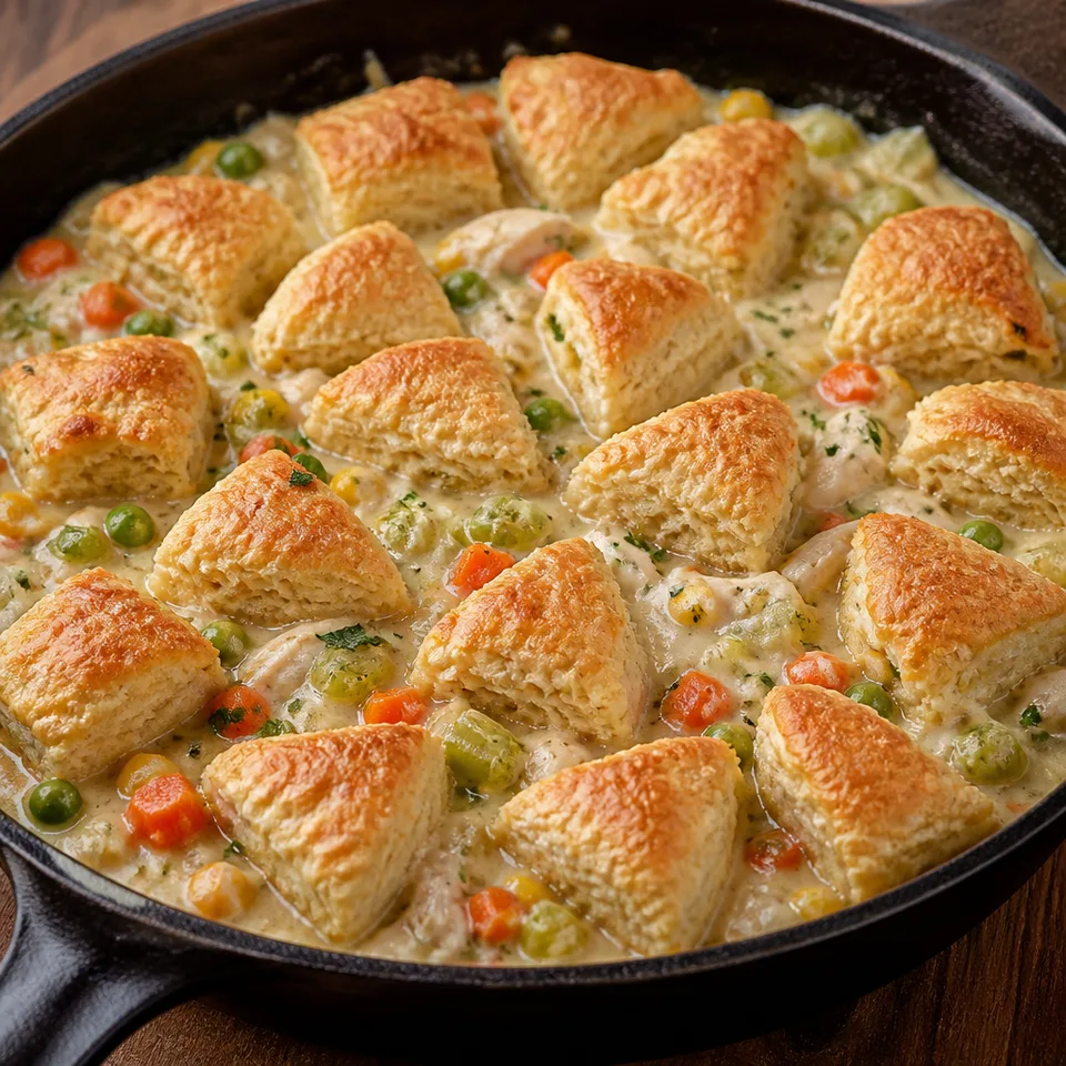 Skillet Chicken and Biscuit Pot Pie — serving inspiration