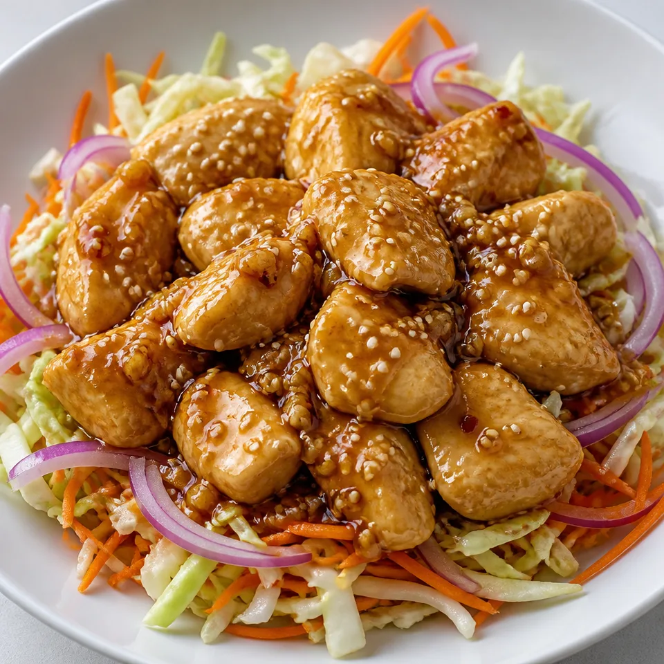 Skillet Honey Sesame Chicken And a Sesame Chicken Salad — serving inspiration