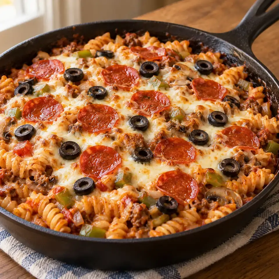 Skillet Pizza Casserole — serving inspiration