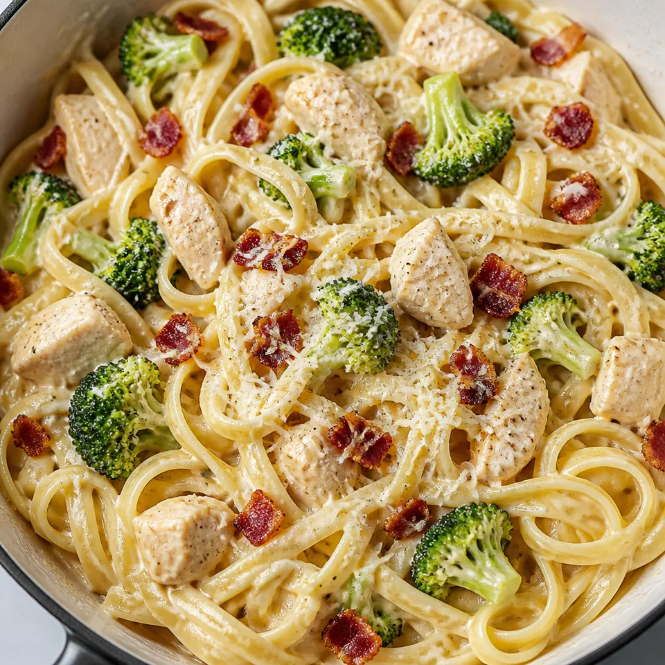 Skinny One Pot Chicken Bacon Fettuccine Alfredo — serving inspiration