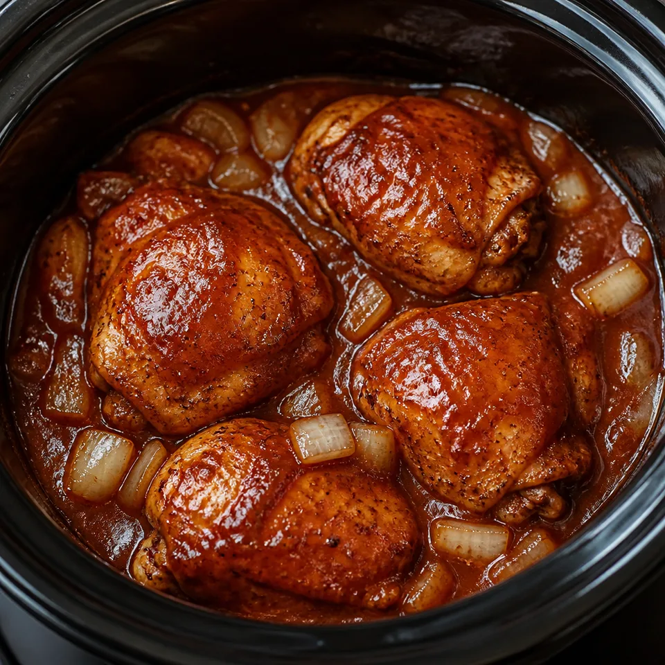 Slow Cooker BBQ Chicken Thighs Recipe — serving inspiration
