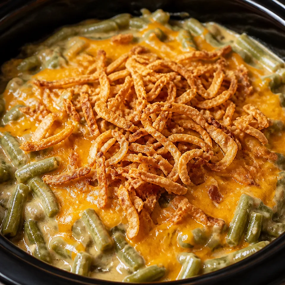 Slow Cooker Cheesy Green Bean Casserole — serving inspiration