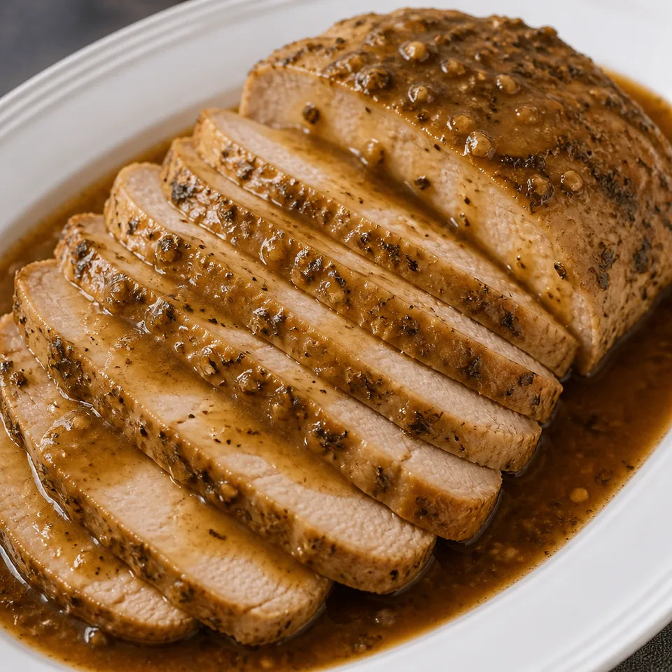 Slow Cooker Parmesan Honey Pork Roast Recipe — serving inspiration