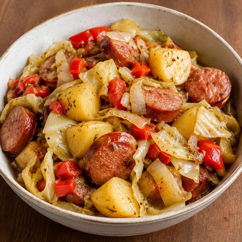 Slow Cooker Sausage, Cabbage, and Potatoes — serving inspiration