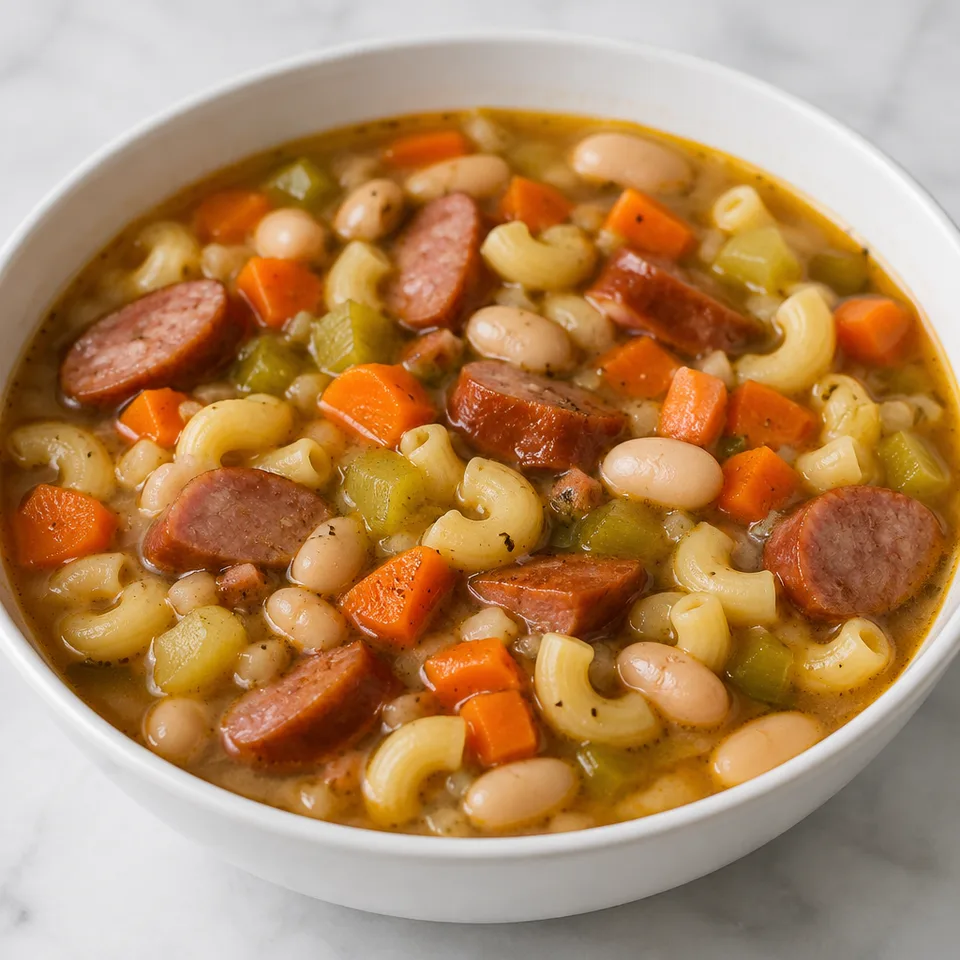 Smoked Sausage Minestrone Soup — serving inspiration
