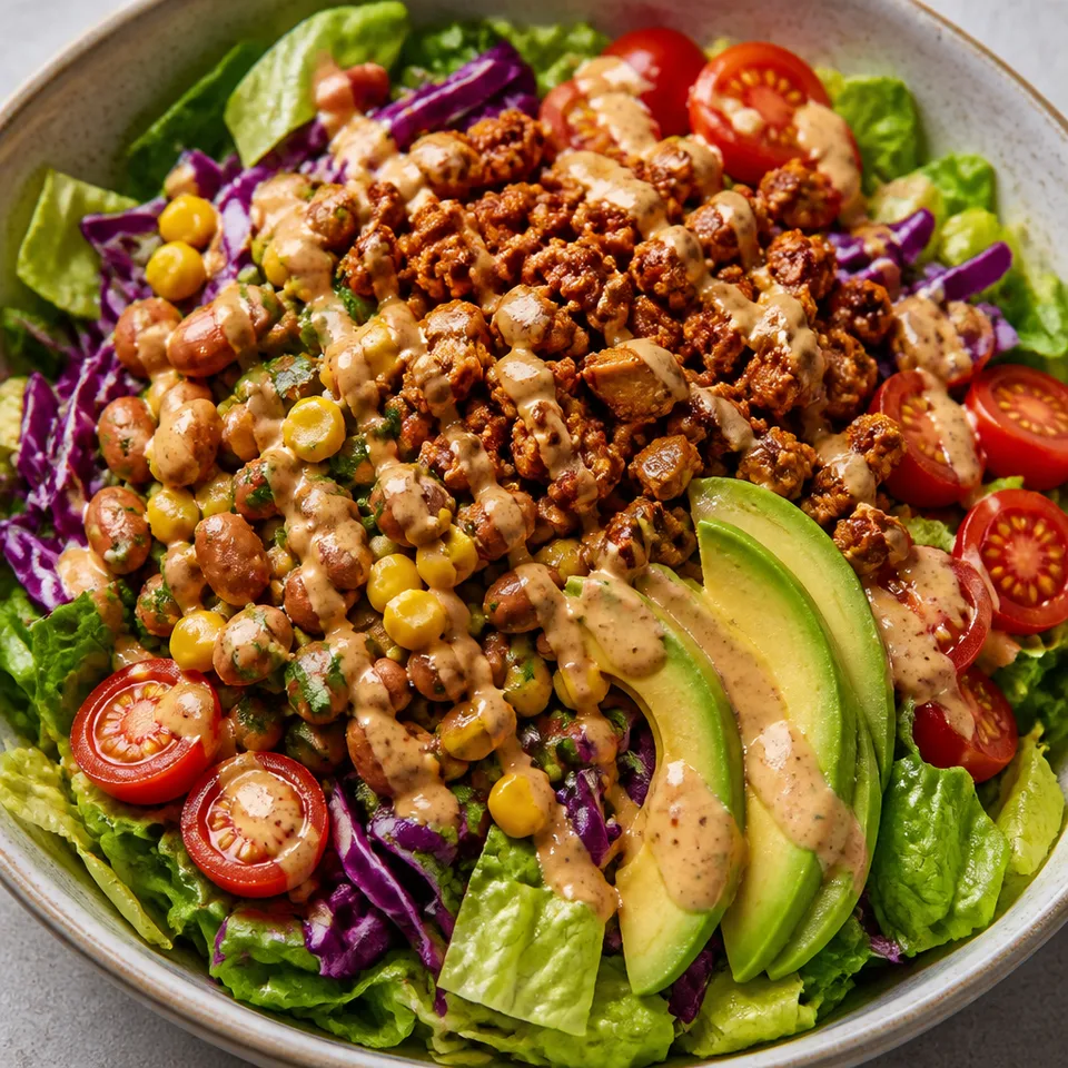 Southwestern Tempeh Taco Salad with Chipotle-Tahini — serving inspiration