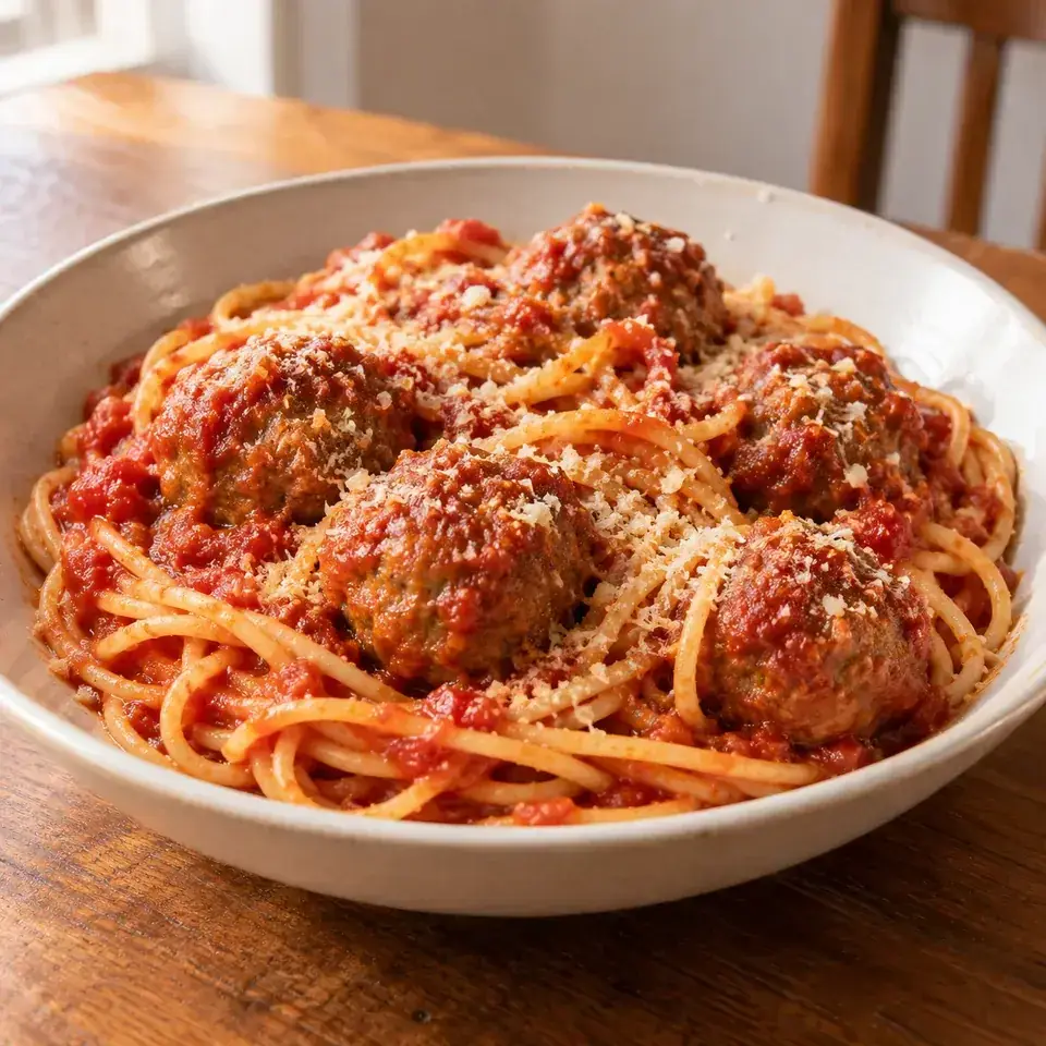 Spaghetti with meatballs — serving inspiration