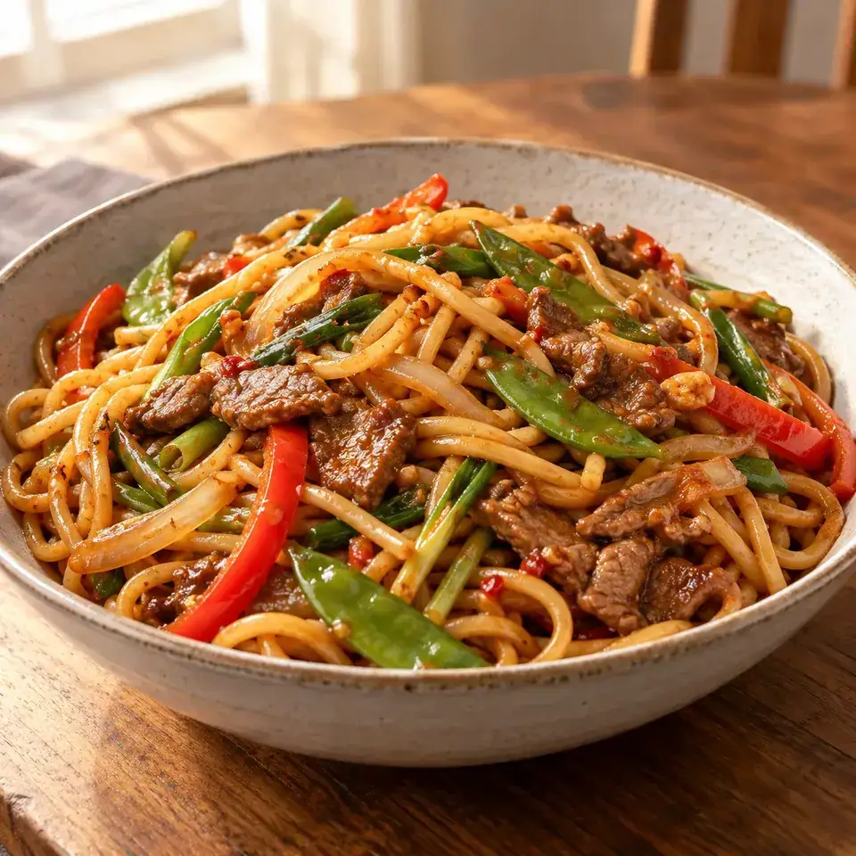 Spicy Beef Hokkien Noodles — serving inspiration