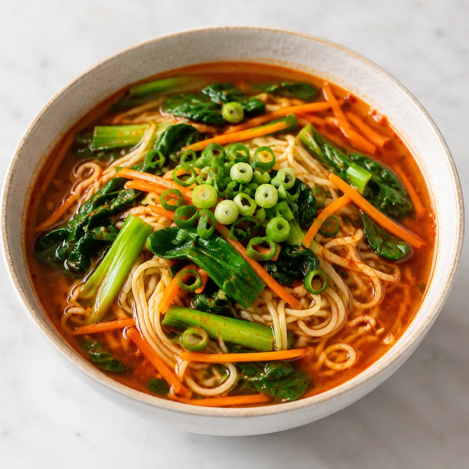 Spicy Korean Noodle Soup (quick & healthy) — serving inspiration