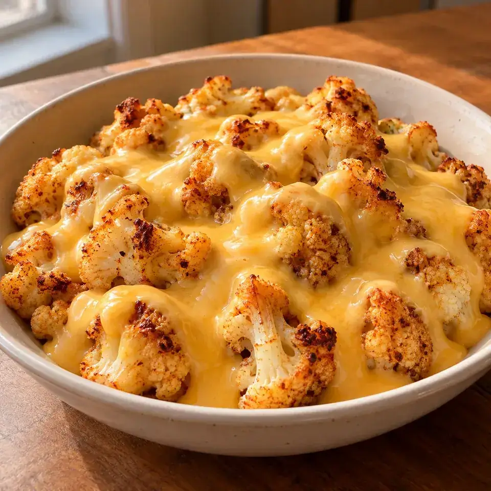 Spicy Roasted Cauliflower with Cheese Sauce — serving inspiration