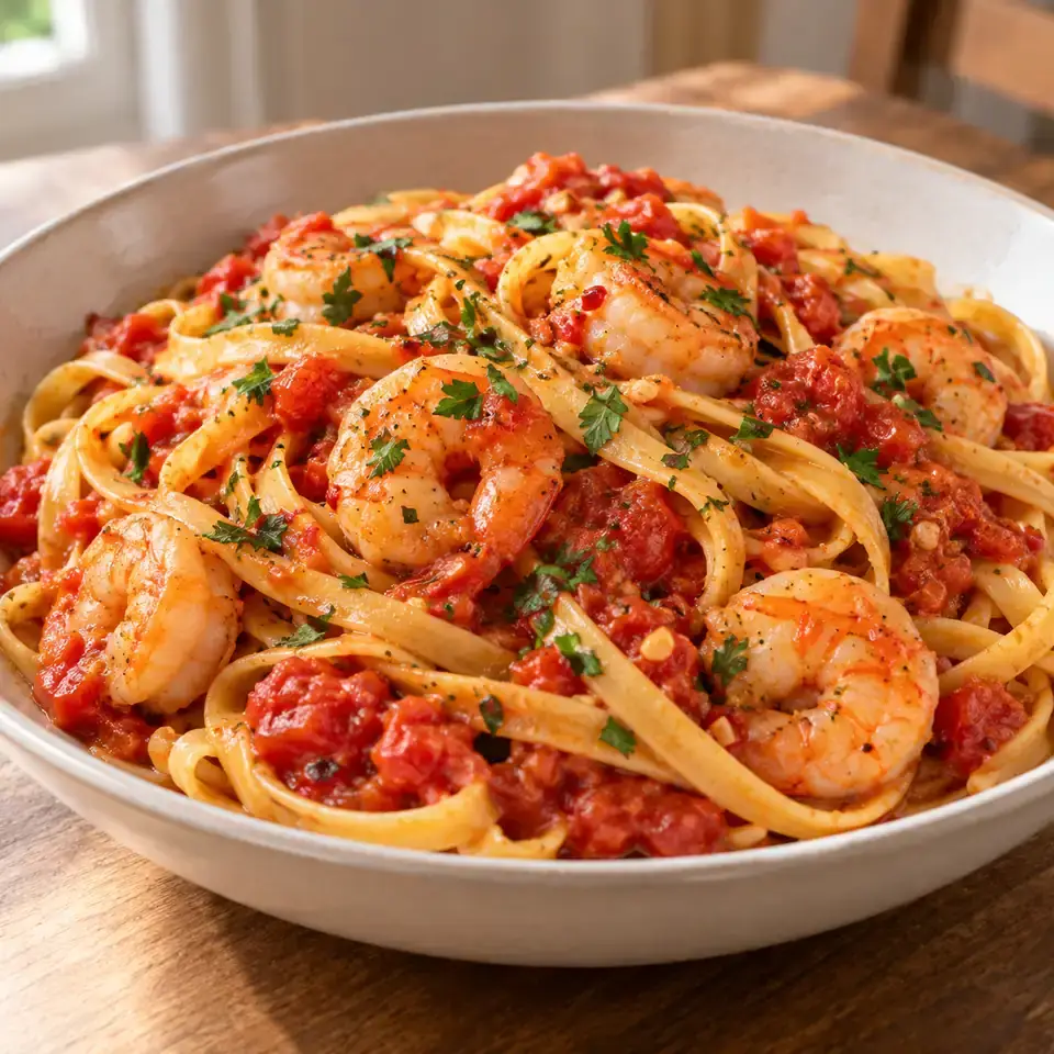 Spicy Shrimp Tomato Pasta — serving inspiration