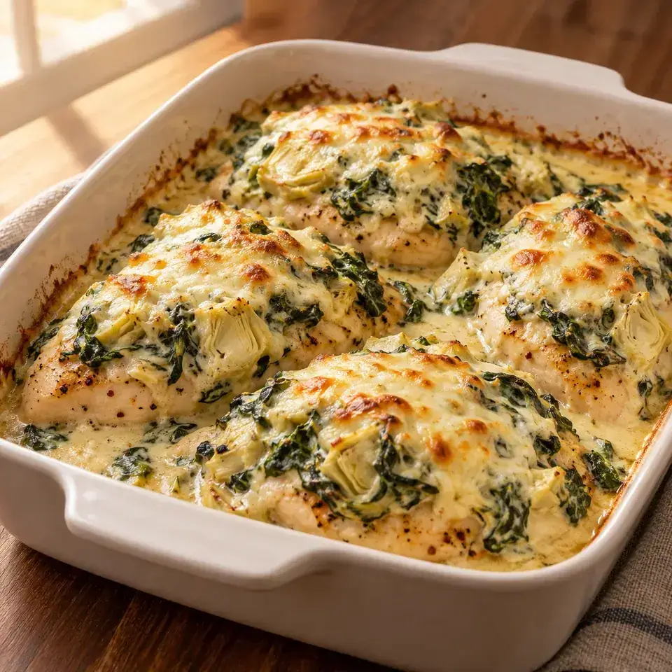 Spinach Artichoke Chicken Casserole — serving inspiration
