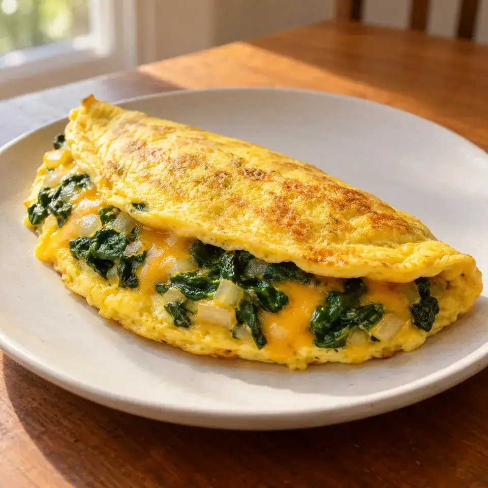 Spinach & cheese omelets — serving inspiration