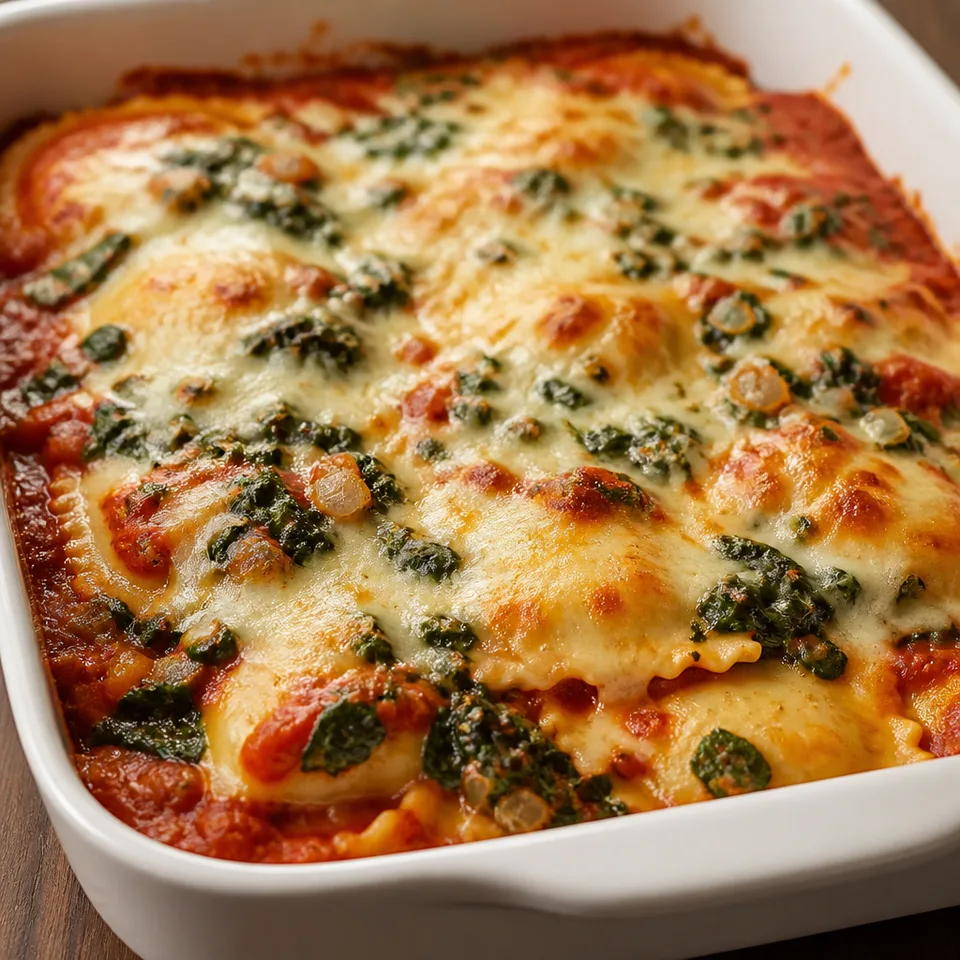 Spinach Ravioli Bake — serving inspiration