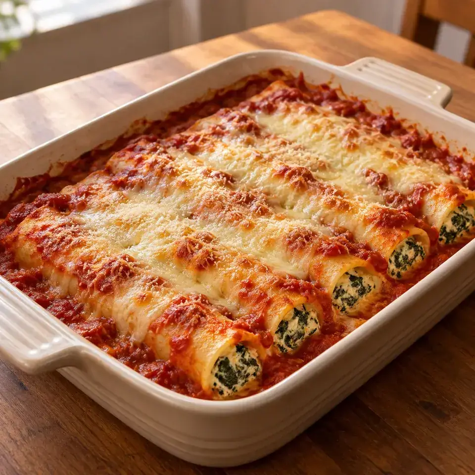 Spinach Ricotta Cannelloni — serving inspiration