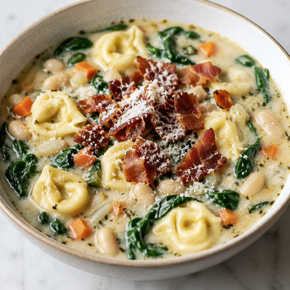 Spinach Tortellini Soup with Crispy Prosciutto — serving inspiration