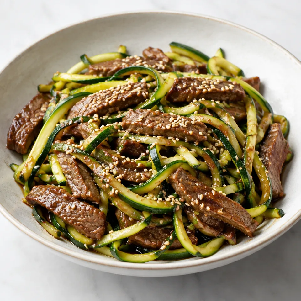 Steak Stir Fry with Zucchini Noodles — serving inspiration
