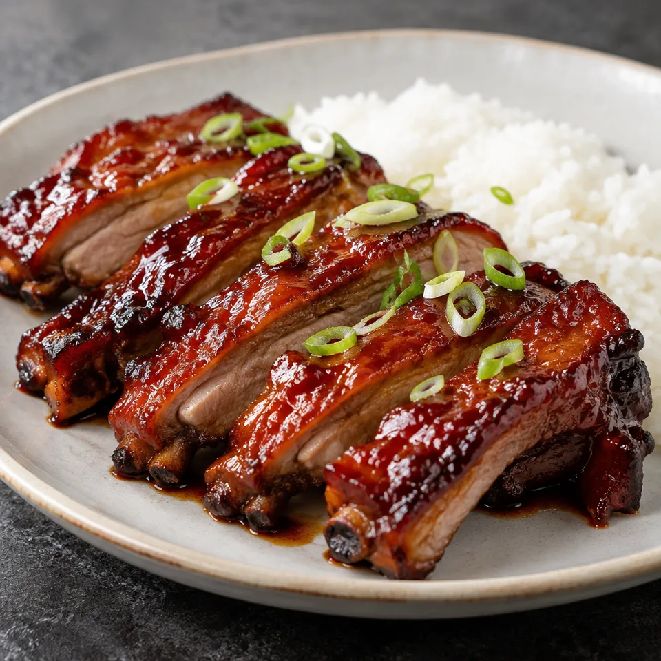 Sticky Chinese BBQ Pork Belly Ribs (Char Siu) — serving inspiration