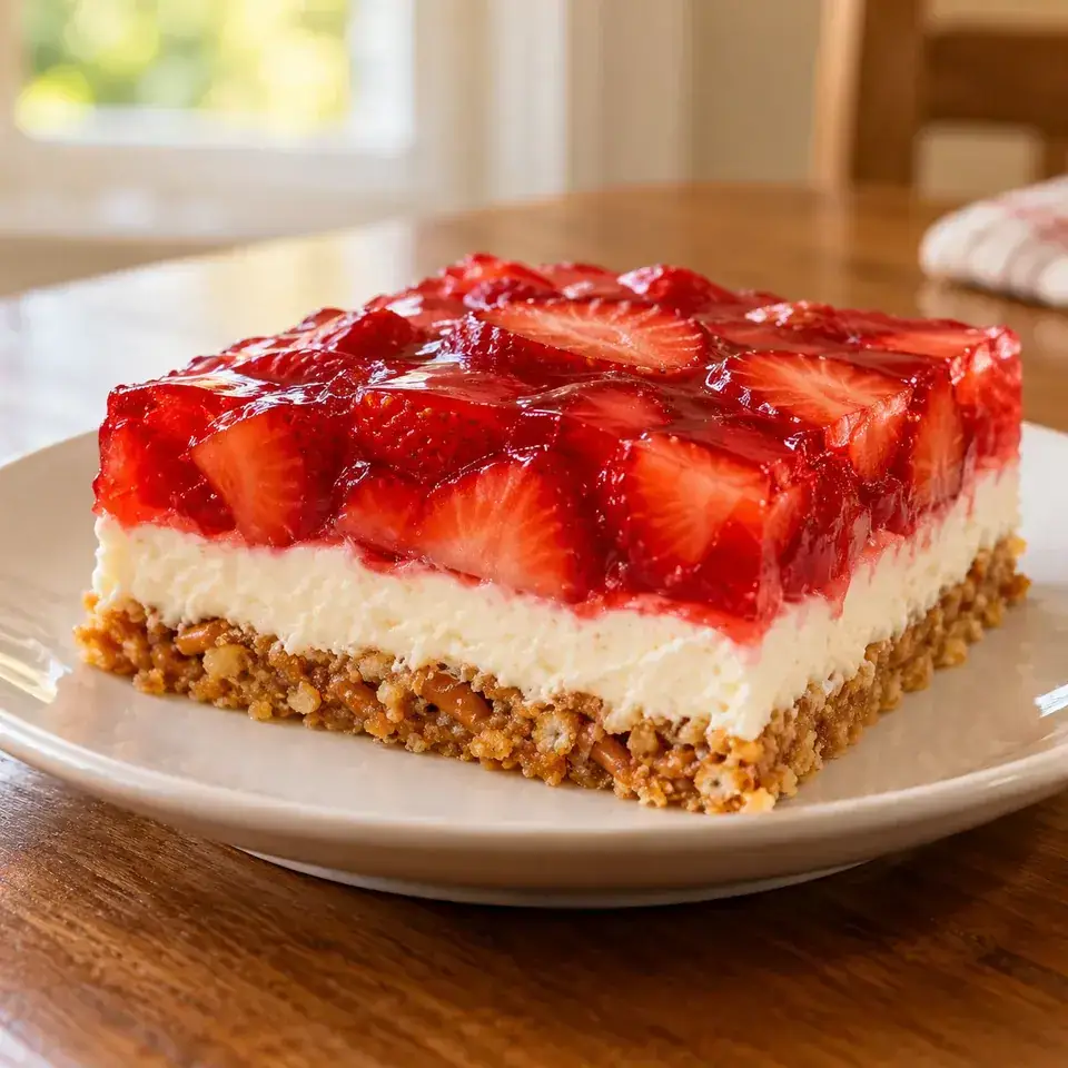 Strawberry Pretzel Salad — serving inspiration
