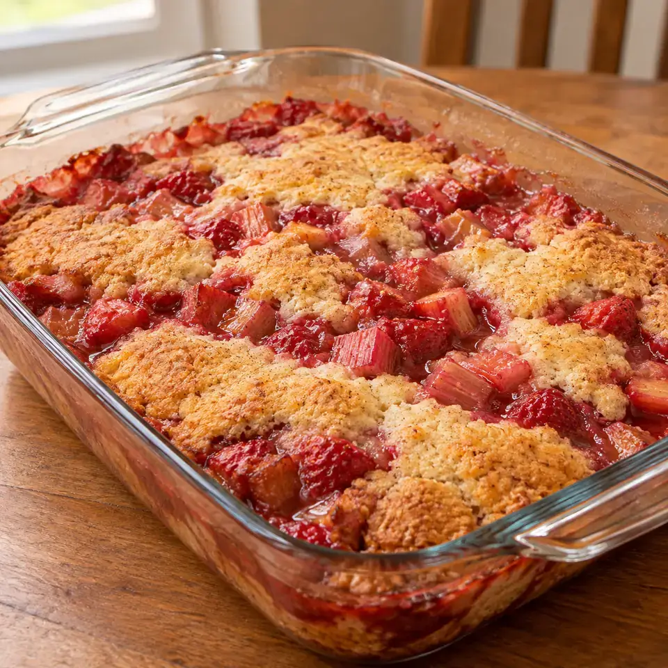 Strawberry Rhubarb Cobbler — serving inspiration