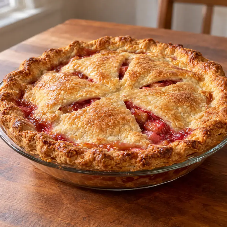 Strawberry Rhubarb Pie — serving inspiration