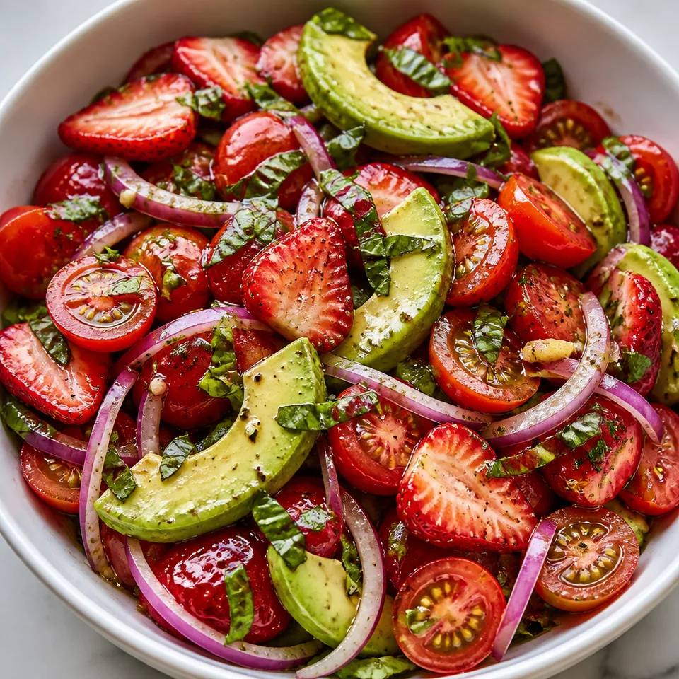 Strawberry Tomato Avocado Salad — serving inspiration