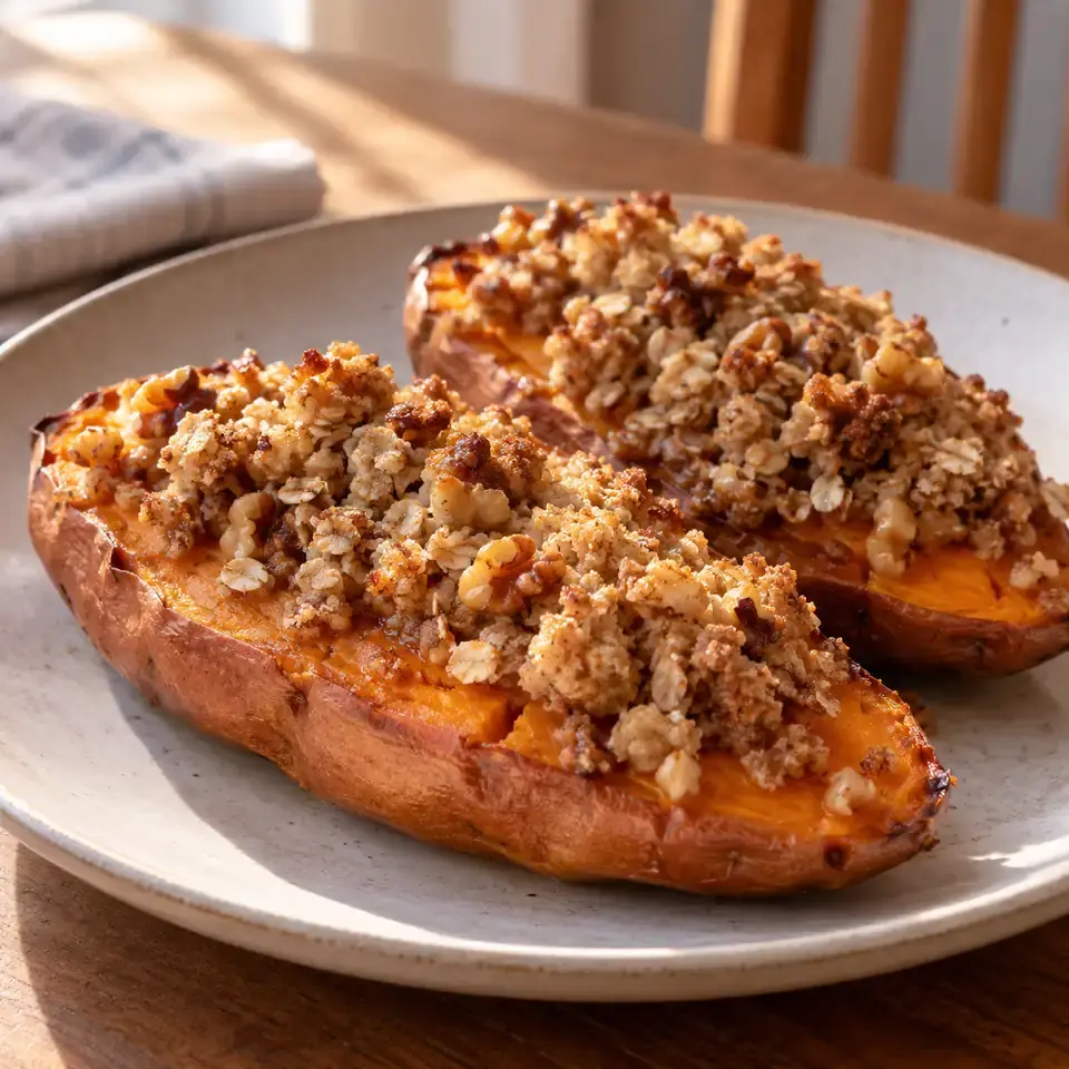 Streuseled Sweet Potatoes — serving inspiration