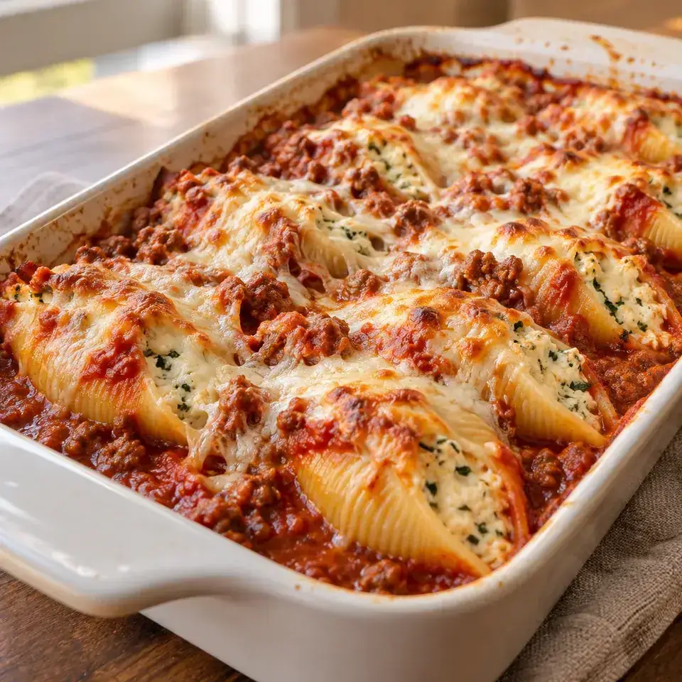 Stuffed Shells with Ground Beef — serving inspiration