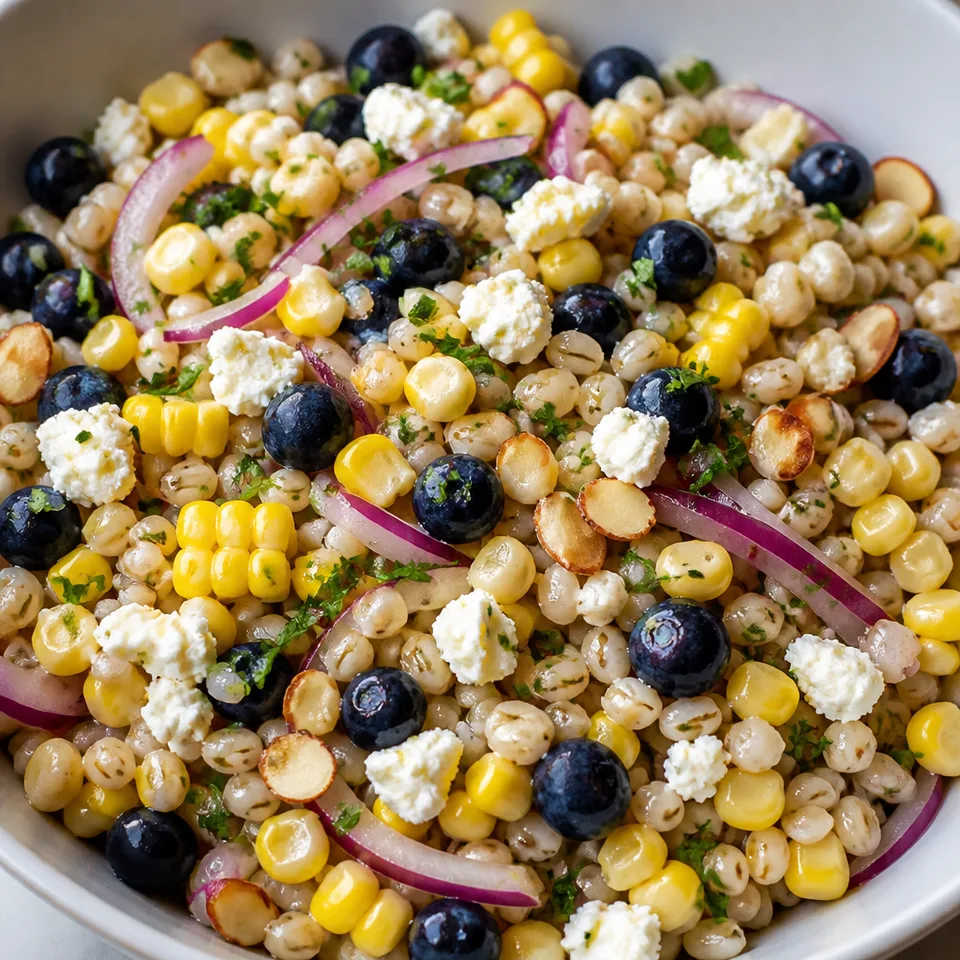 Summer Barley Salad with Corn and Blueberries — serving inspiration