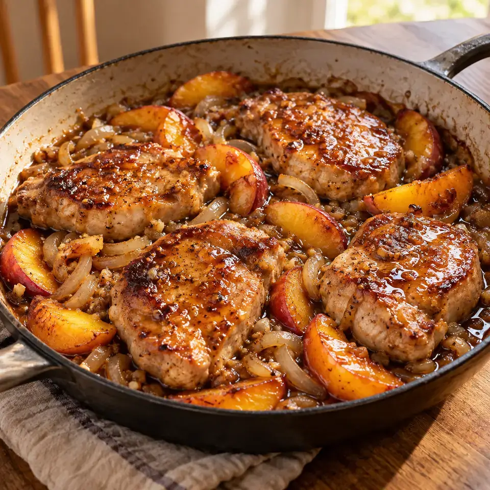Summer Peach Pork Chops — serving inspiration